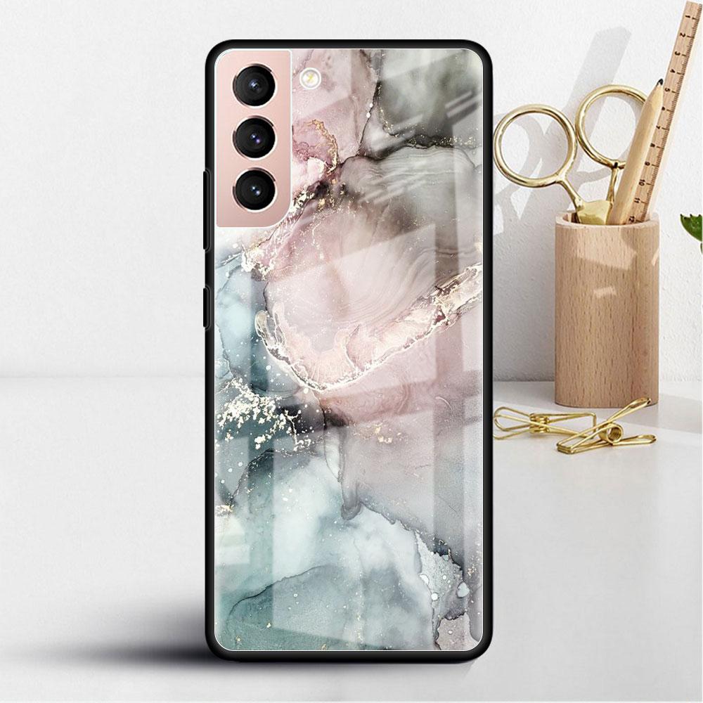 Мраморный стеклянный чехол для Samsung Galaxy S22 S20 FE S21 Plus Phone Cover S10 5G S9 Note 20 Ultra 10 Lite Shell