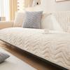 Lamb Fleece Sofa Cushion Non-Slip Plush Seat Cushion Washable Leather Sofa Cover Thickened Sofa Back Towel Cover Cloth