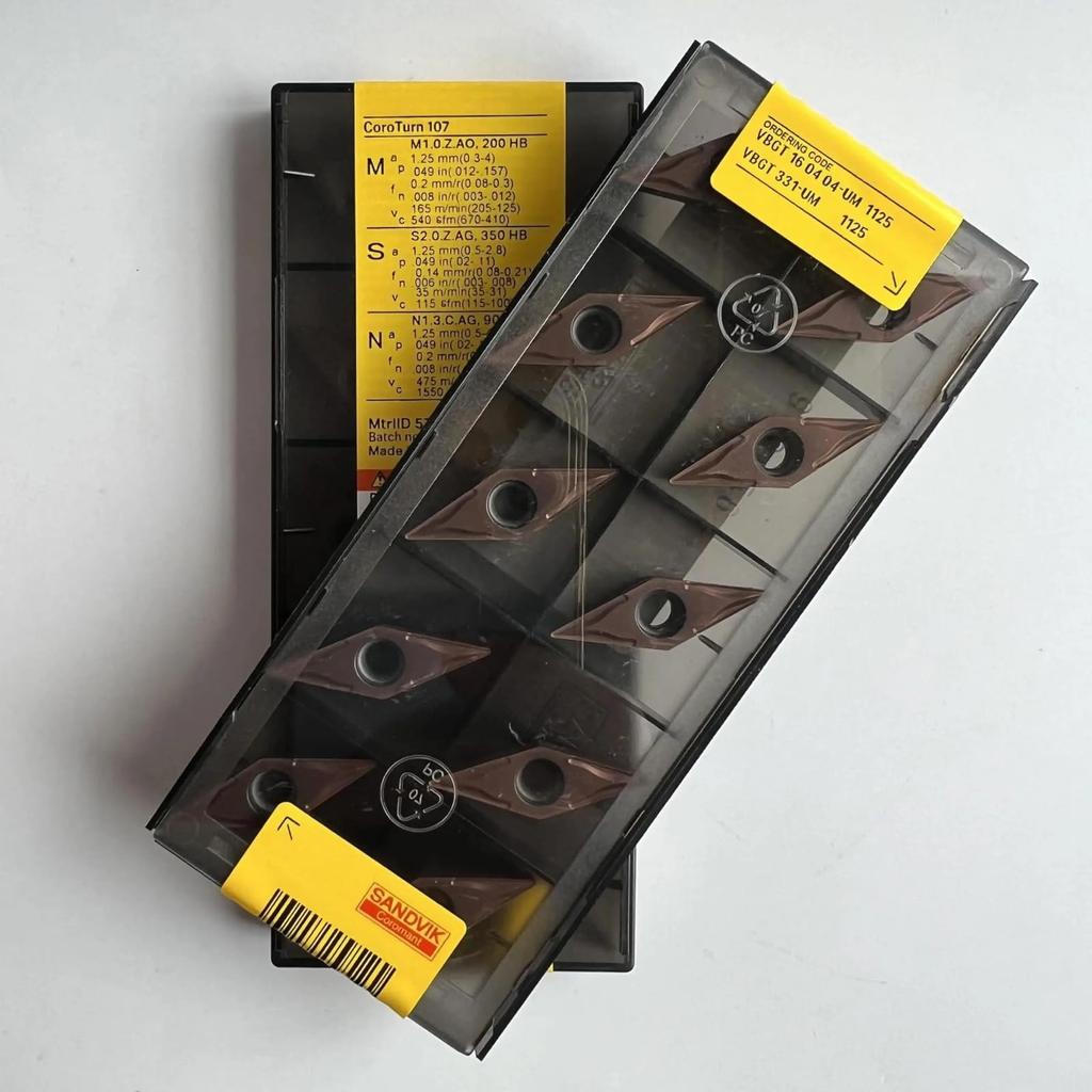 Original Sandvik / VBGT160404-UM 1125 CNC Lathe Carbide Blade Tool 10 Pcs