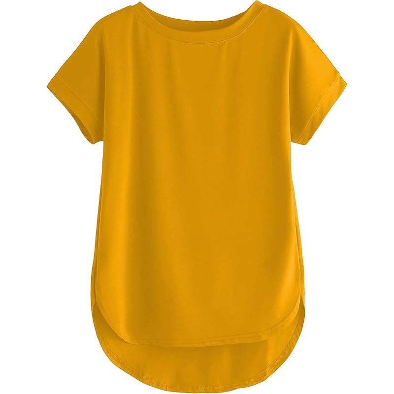Fabricorn Women's Yellow Solid Regular Fit Short Sleeve Casual T-Shirt, XS Size