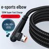 120W Быстрый зарядный кабель Android для Huawei, Vivo, Honor, Oppo, Meizu - Игровой дизайн с изгибом