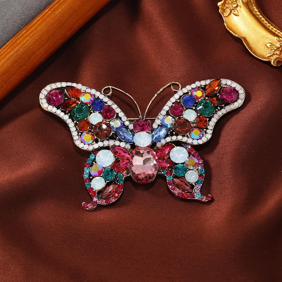 Винтажная роскошная женская мужская хрустальная бабочка преувеличенная брошь великолепный значок в виде насекомого со стразами