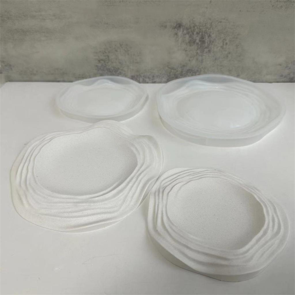 Irregular Shaped Tray Mould Concrete Plaster Dish Silicone Molds Cement Jewelry Storage Plate Epoxy Resin Mold Crafts