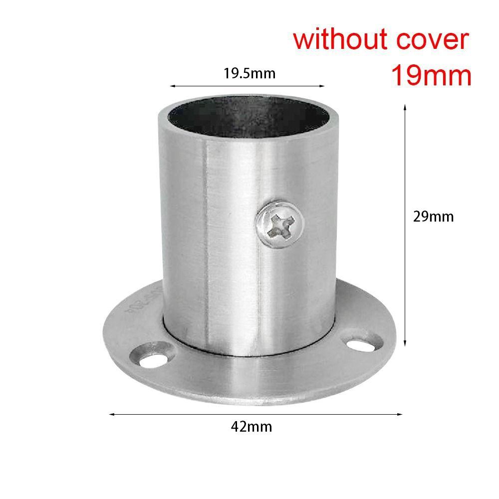 Steel Closet Pole Sockets with Cover Rod Holder Tube Bracket Closet Flange Hang Rod Support