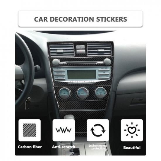 5Pcs Carbon Fiber Interior Central Console Cover Trim For 2007-2011 Toyota Camry