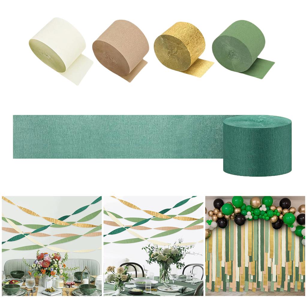 5 Rolls Crepe Paper Hanging Ornament 410ft Long Crepe Paper Roll for Wedding Bridal Showers Birthday Party Baby Showers
