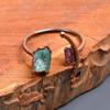 Green Emerald Stone Copper Statement Cocktail Daughter Gift Electroformed Ring V-41