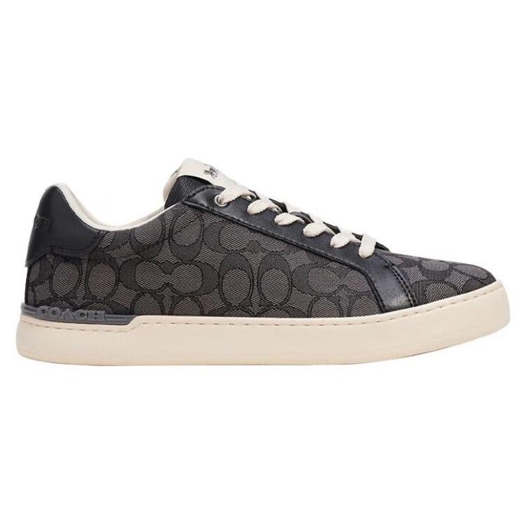 COACH Clip Cow Split Leather Stylish Skateboarding Shoes Men's Black (Unisex) Skate Shoes CI077 BLK