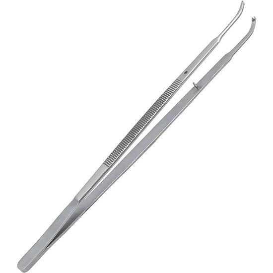 GDC Micro Tissue Forceps Gerald - Curved - 1x2 (18cm) (TPG4)