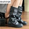 Женские полусапожки на платформе и толстом каблуке, кожаные готические туфли, модные зимние женские теплые ботинки для снега Mujer Zapatos