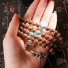Meditation Wood Tibetan Rosary Beads 108 Turquoise Bracelet Wenge Buddhist