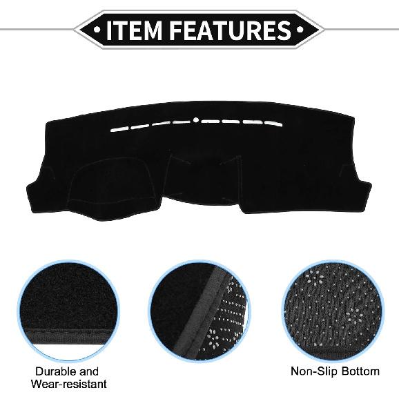 Dash Cover Compatible for Hyundai Tucson 2005-2009, Non-Slip Dash Cover Mat Polyester Black Front Dash Cover Mat