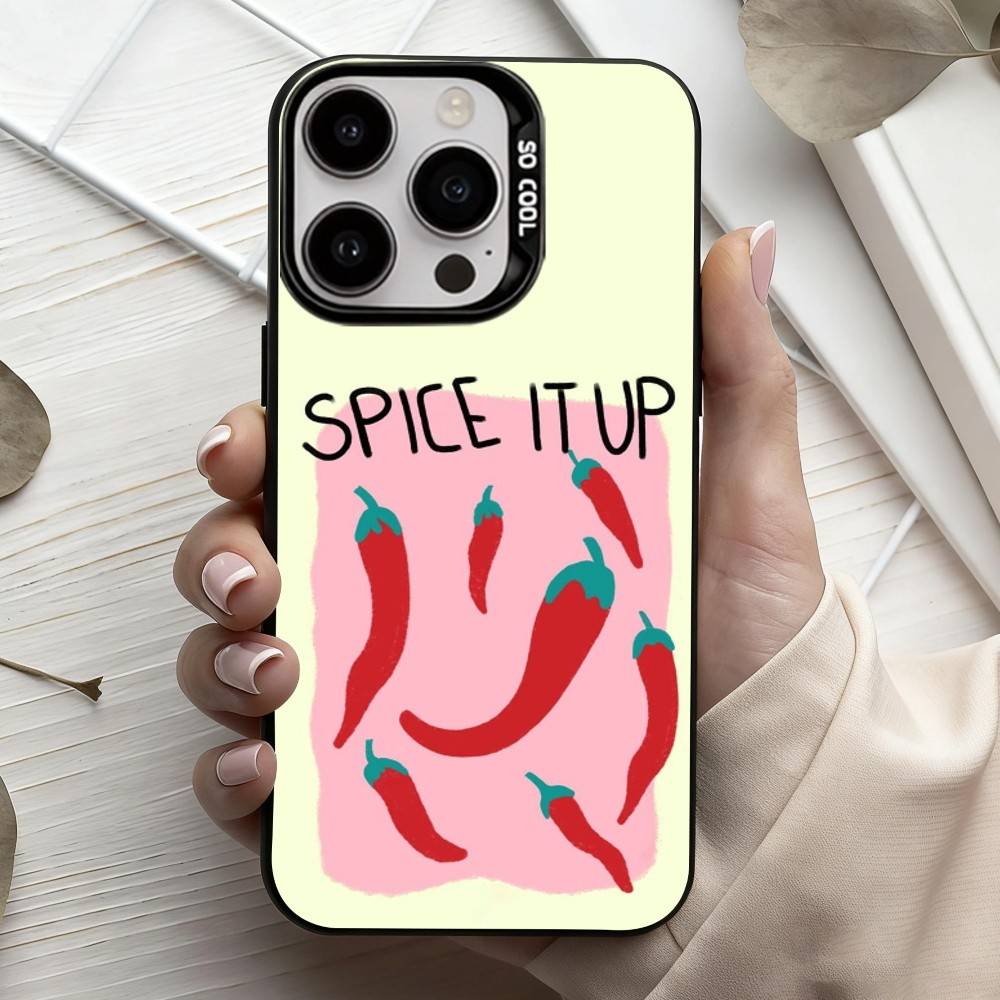 Чехол для телефона L-Love Красный Перец Для iPhone 17, 16, 15, 14, 13, 12, 11 Plus, Pro Max Конфетный Серебряный Покрытие Внутри
