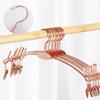 10PCS Gold Metal Hanger for Bra,Non-slip Underwear Clothes Hangers with Two Clips,Wardrobe Storage Organizer for Hanging Pants
