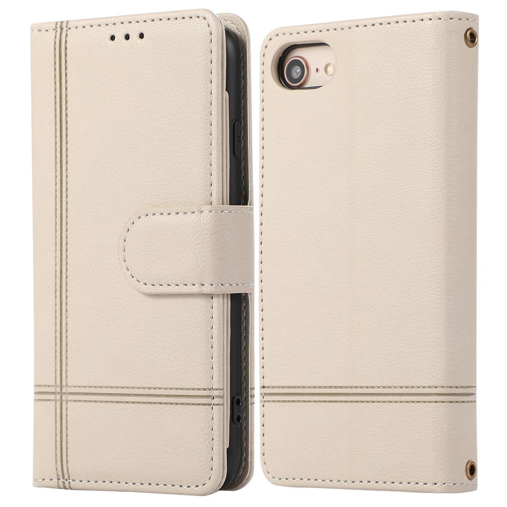 Для iPhone SE (2022)/СЕ (2020)/7/8 4,7 дюйма Чехол для мобильного телефона Кожаный чехол-кошелек из ПУ с 2 ремешками