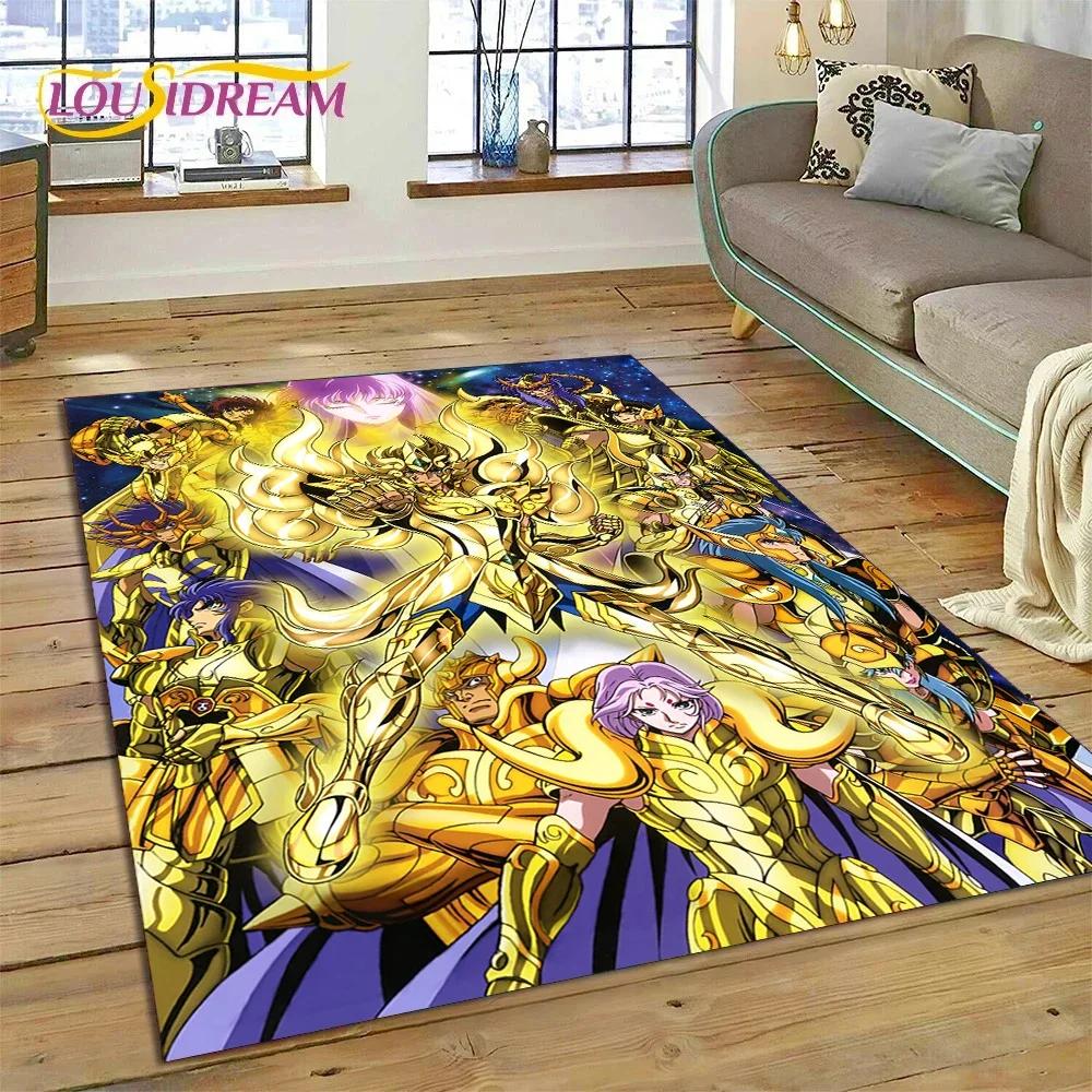Мультяшный ковер-коврик Saint Seiya 3D Ретро Аниме для Спальни Гостиной Домашнего Дивана, Детская Игра Большой Декор Напольный Коврик