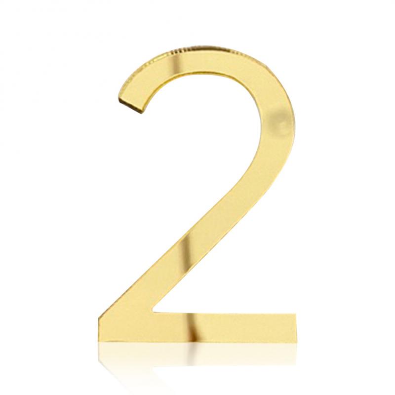 Self-adhesive 3D Numeral Plate Plaque Sign Gate Digit Number Tag Door Label Hotel Plastic 0 To 9 Plating Home Sign House Address