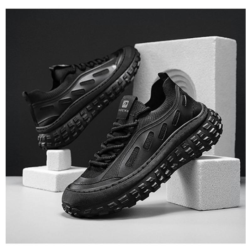 Mens Breathable Mesh Flyknit Non Slip Sports Casual Work Walking Shoes