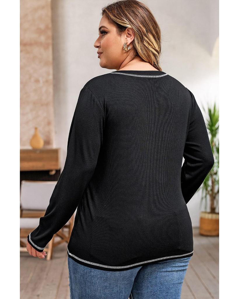 Azura Exchange Контрастный рубчатый топ-хенли