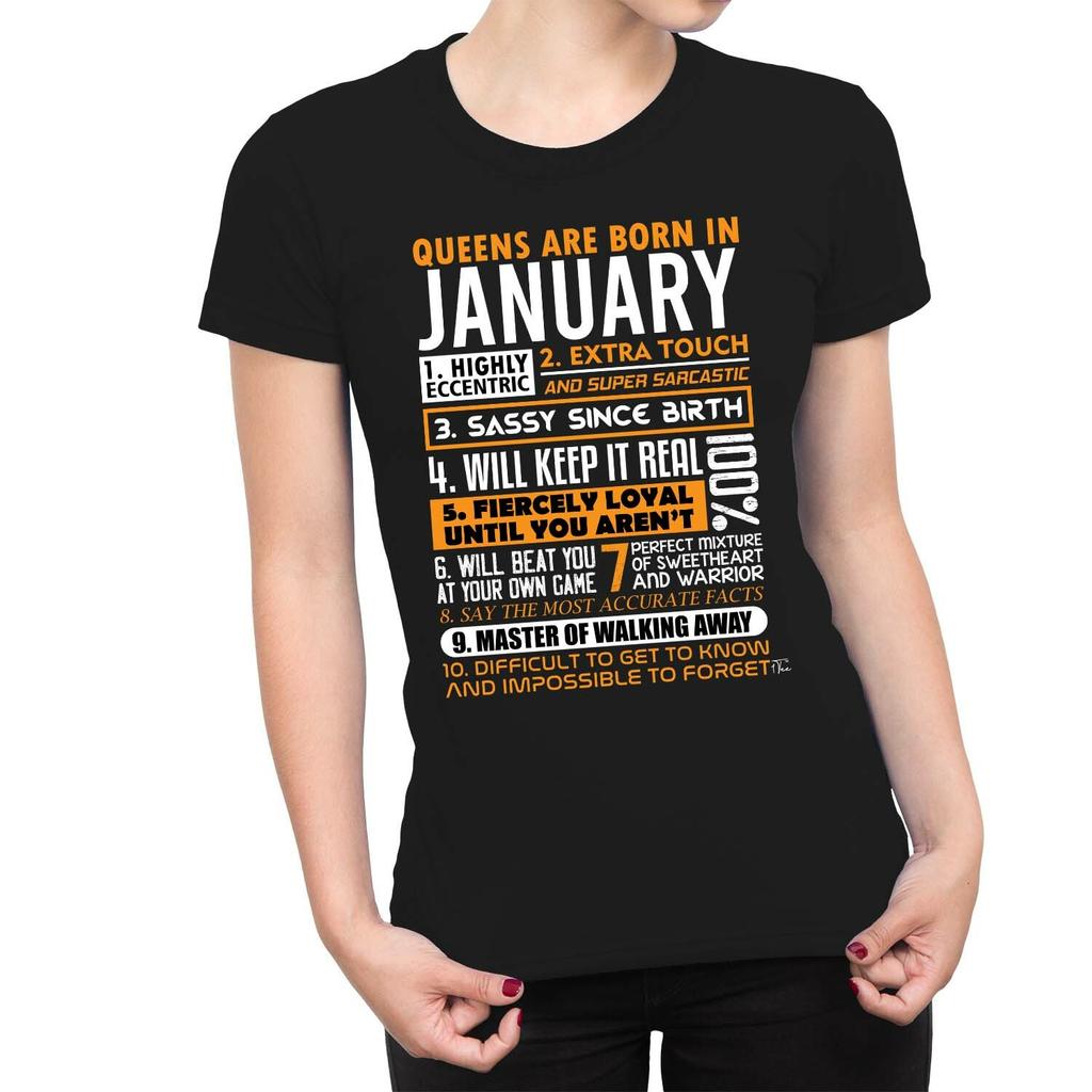 1Tee Womens Queens are born in January T-Shirt