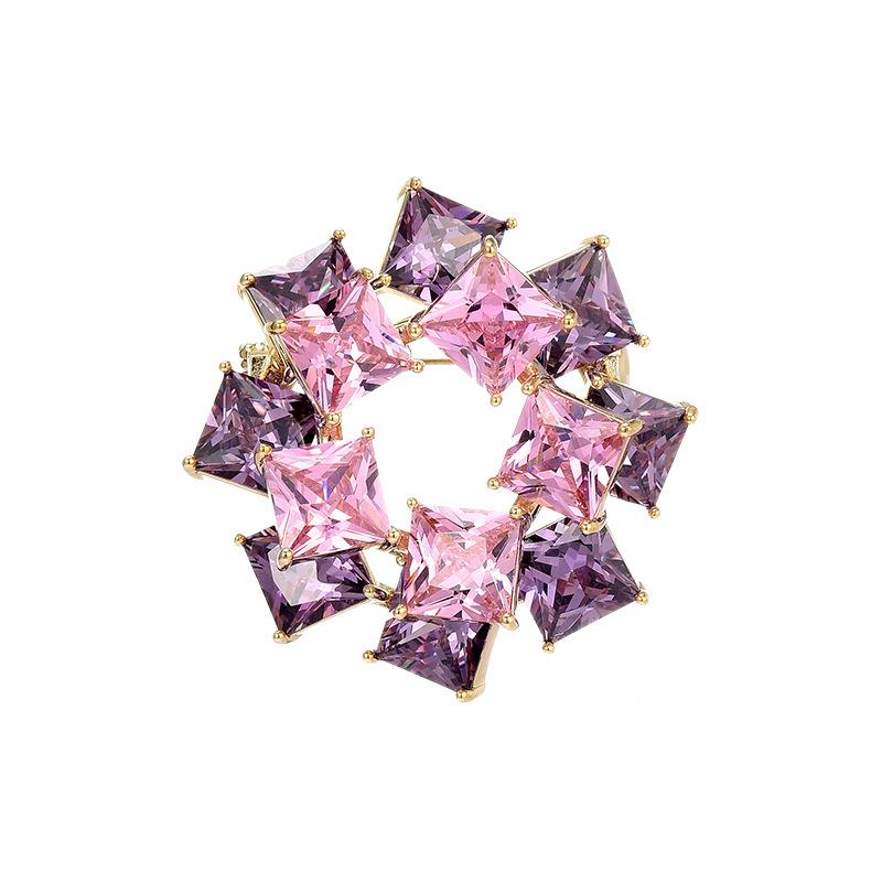 Exquisite Minimalist Zircon Wrapping Brooch Temperament Versatile Luxury Sweater Suit Clothes Decorative Corsage