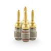 Nakamichi FanLock Серия Excel Позолоченные 24k Банановые Штекеры, 10-18 AWG, 4 мм, Разъемы Быстрого Подключения для Динамиков, Усилителей, Hi-Fi, AV-Ресиверов, 4 шт (2 пары)
