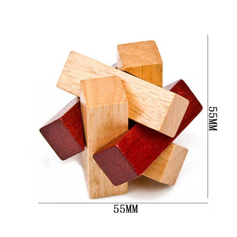 Luban Lock Puzzle Unlock Interlock Game IQ Test Wooden Brain Teasers For Adults Kids Logic Smart Mind Challenge Educational Toys