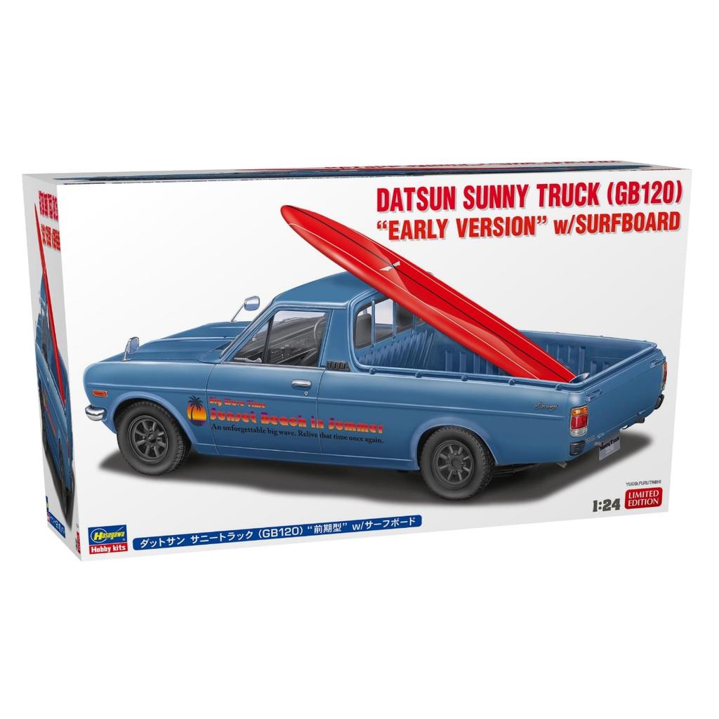 Hasegawa Datsun Sunny Truck Early Model with Surfboard Plastic Model Kit 20778 1/24 (GB120) (Car)
