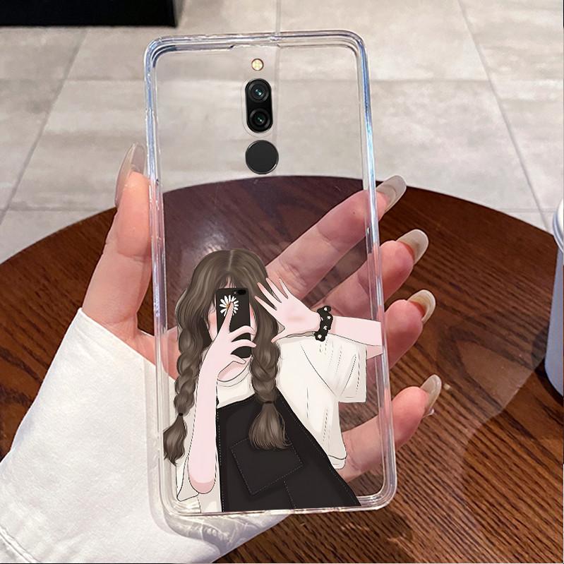 Задняя крышка для Xiaomi Redmi 8 8A Чехол Прозрачный Роскошный Милый Любовь Кролик Крутой Забавный Рисунок Прозрачный ТПУ Мягкий Силикон Чехол для Телефона
