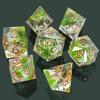 Simulation Plant Liquid Core Polyhedral DND Dice for TRPG Desktop Game Sharp Resin Handmade Dices