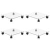 3144027 vidaXL Rolling Plant Stands 4 Pcs 35x35 Cm Square Tempered Glass
