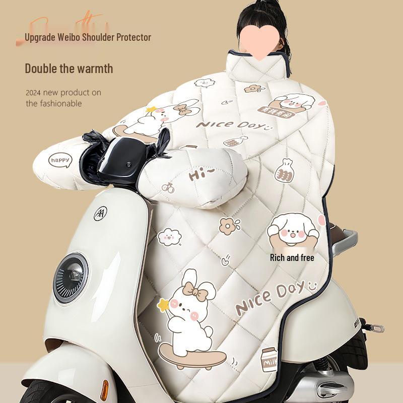 Four-Season Waterproof Windproof Plush Motorcycle Windshield Cover