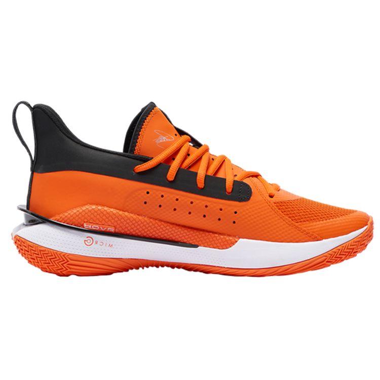 Under Armour Кроссовки унисекс Curry 7 Team Team Оранжево-черные Бело-Серебристый Металлик 3023838-803