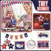 12PC Layered Tray Decoration Patriotic Layered Tray Decoration Patriotic Wooden Signs