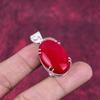 Red Coral Handmade Gemstone Pendant, 925 Solid Sterling Silver Pendant Antique Jewelry, For Engagement Gift