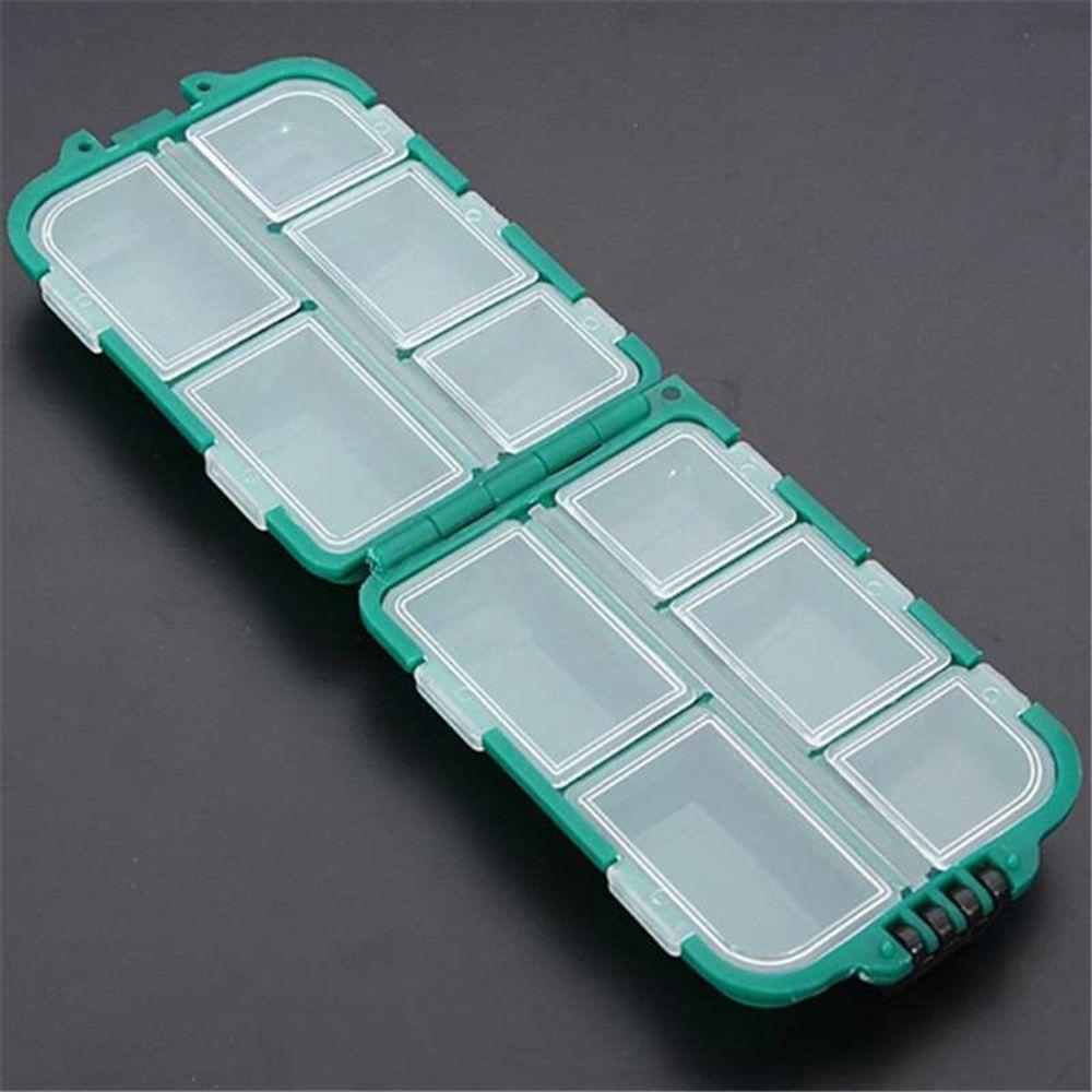 Shrimp Baits Eco-Friendly Plastic Hook Tool Box Lure Case 10 Lattices Fishing Tackle Storage