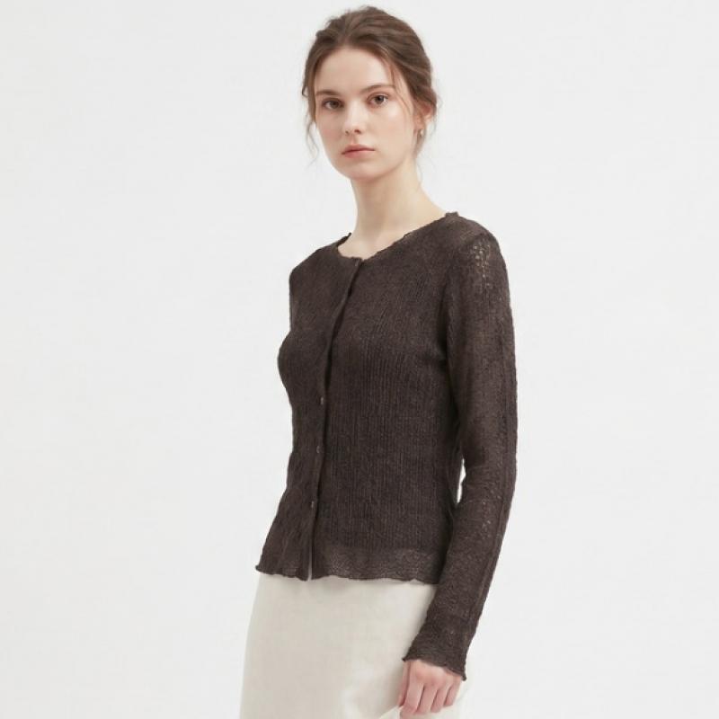 Shop Women S Rnd Neck Stretch Tank lS Cardigan Twin Set Beige Siu wSet260039