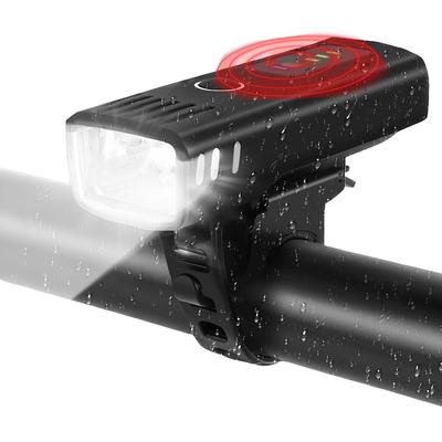 Велосипедный датчик света Авто USB IPX4 400 4 режима освещения Индикатор уровня заряда батареи T.O.T Свет, Режим, Вкл/Выкл, Перезаряжаемый, Водонепроницаемый, Компактный, Люмены, 1800 мАч,
