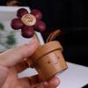 Eight Directions Wealth: Solid Wood Rotating Flower Pot - Perfect New Year Gift
