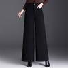 Wool Blend Wide Leg Pants For Women With High Waist And Pockets For Autumn Winter Casual Wear