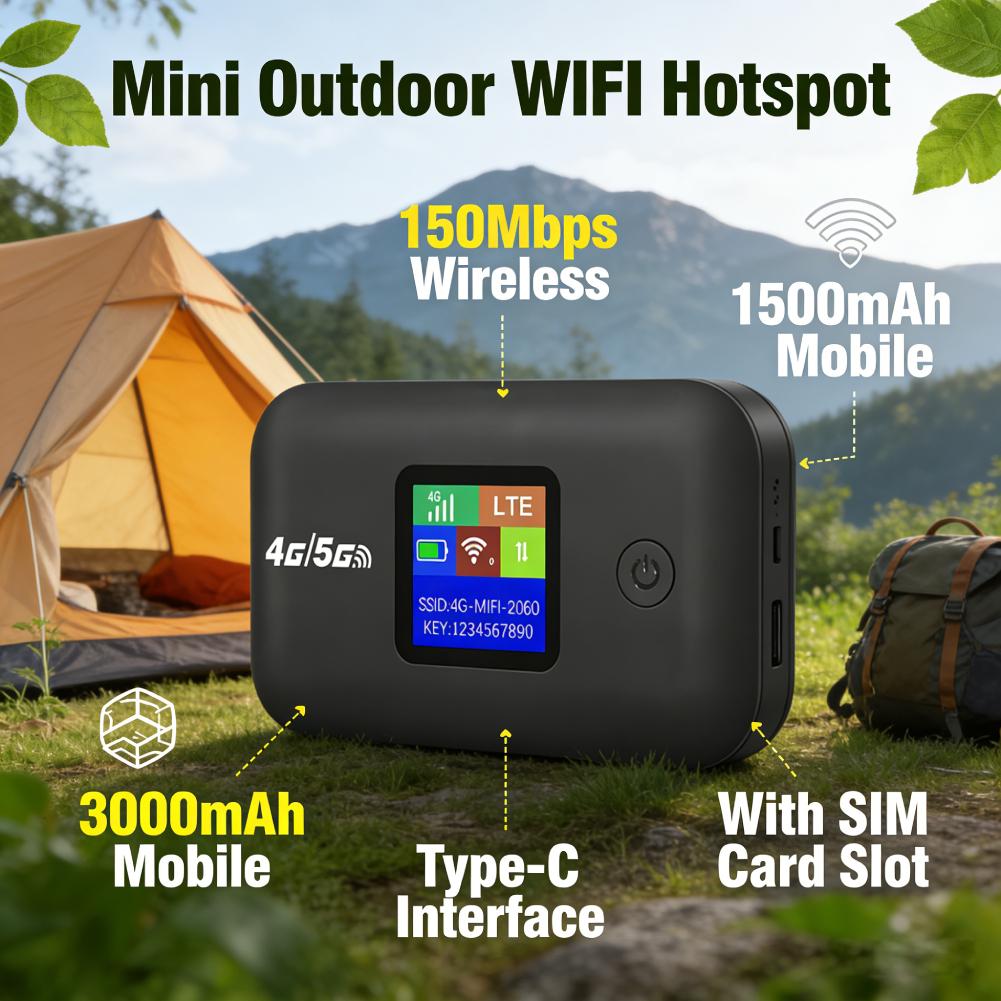 Карманный беспроводной WiFi 150 Мбит/с Мини-точка доступа WiFi для улицы 3000 мАч Беспроводной портативный роутер со слотом для SIM-карты 4G Карманный WiFi-роутер