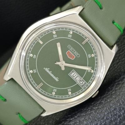 АВТОМАТИЧЕСКИЕ ВИНТАЖНЫЕ ЧАСЫ SEIKO 5 ЯПОНИЯ 6309A МУЖСКИЕ ЗЕЛЕНЫЙ ЦВЕТ ЦИФЕРБЛАТА a701375-5