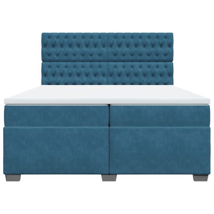 Maison Exclusive - Sommier à lattes de lit et matelas Bleu 200x200 cm velours