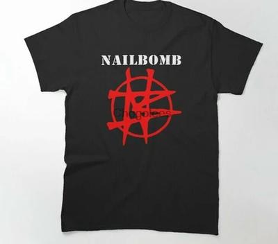 Футболка с логотипом группы Nailbomb, черная, с коротким рукавом, все размеры, JJ4056, унисекс