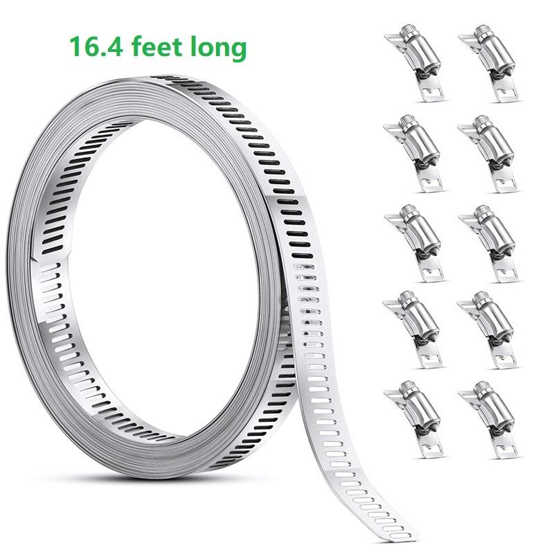 Ширина 12,7 мм, нержавеющая сталь 304, червячный хомут, ремень с крепежом, регулируемый хомут для шланга «сделай сам», зажим для воздуховода