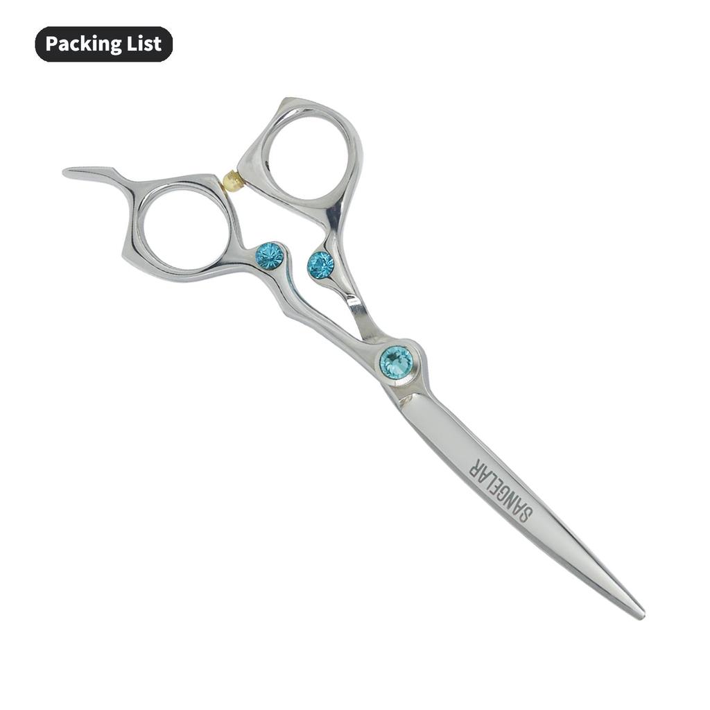 SANGELAR 6 Inch Senior Hairdresser Professional Hair Scissors Cutting Scissors Thinning Shear Barber Hairdressing Beautiful Design Grooming Tools
