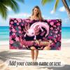 Axolotl Theme Quick Dry Beach Towel Custom Name Text Print Large Sand Resistant Towel Beach Vacation