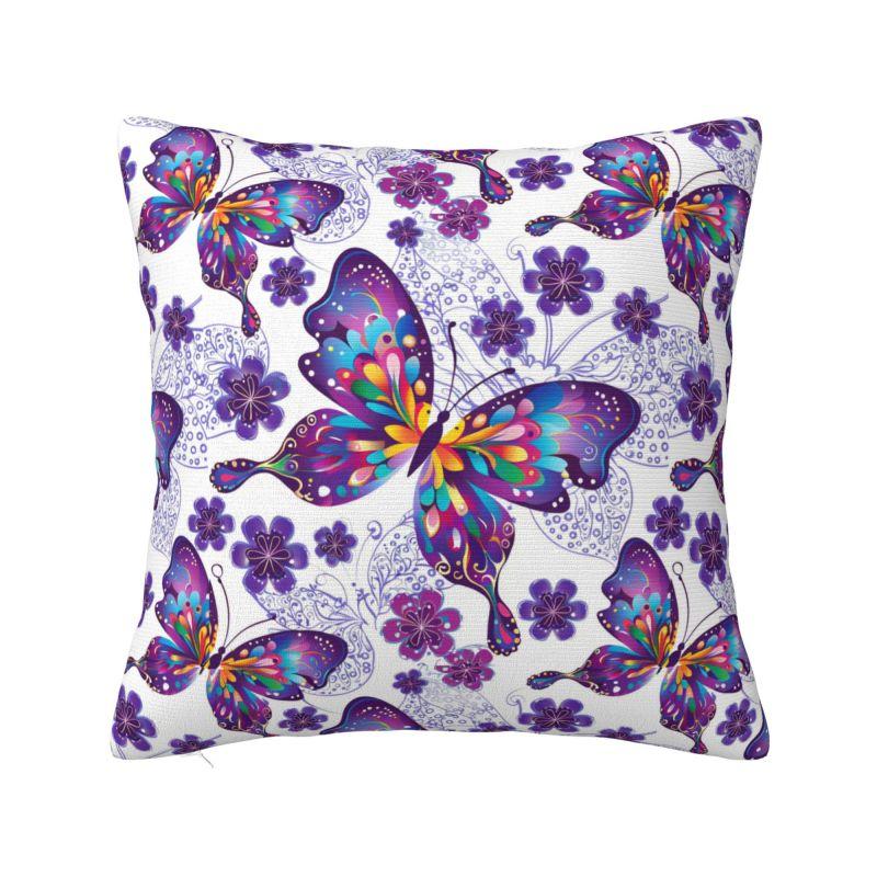 Custom Funny Colourful Butterfly Printed Cushion Cover xcm Velvet Modern Pillow Cases Living Room Decoration