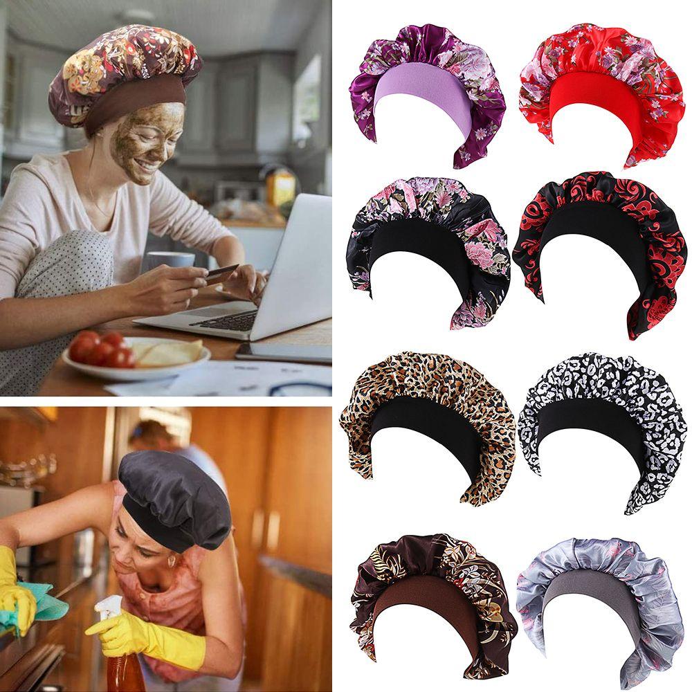 Красота Уход за волосами Кудрявая пружинящая шапочка для волос Ночная шапочка для сна Шапочки для химиотерапии Чехол для волос от выпадения атласная шапочка