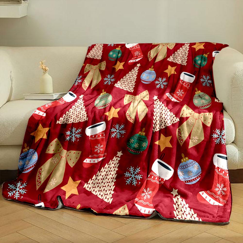 Festive Christmas Pattern print blanket soft and cozy perfect for the living room bed sofa or a nap,gift